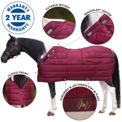 Adjusta-Fit Dura-Nylon Cutback Zenith Leg Strap Horse Stable Blanket - Heavyweight