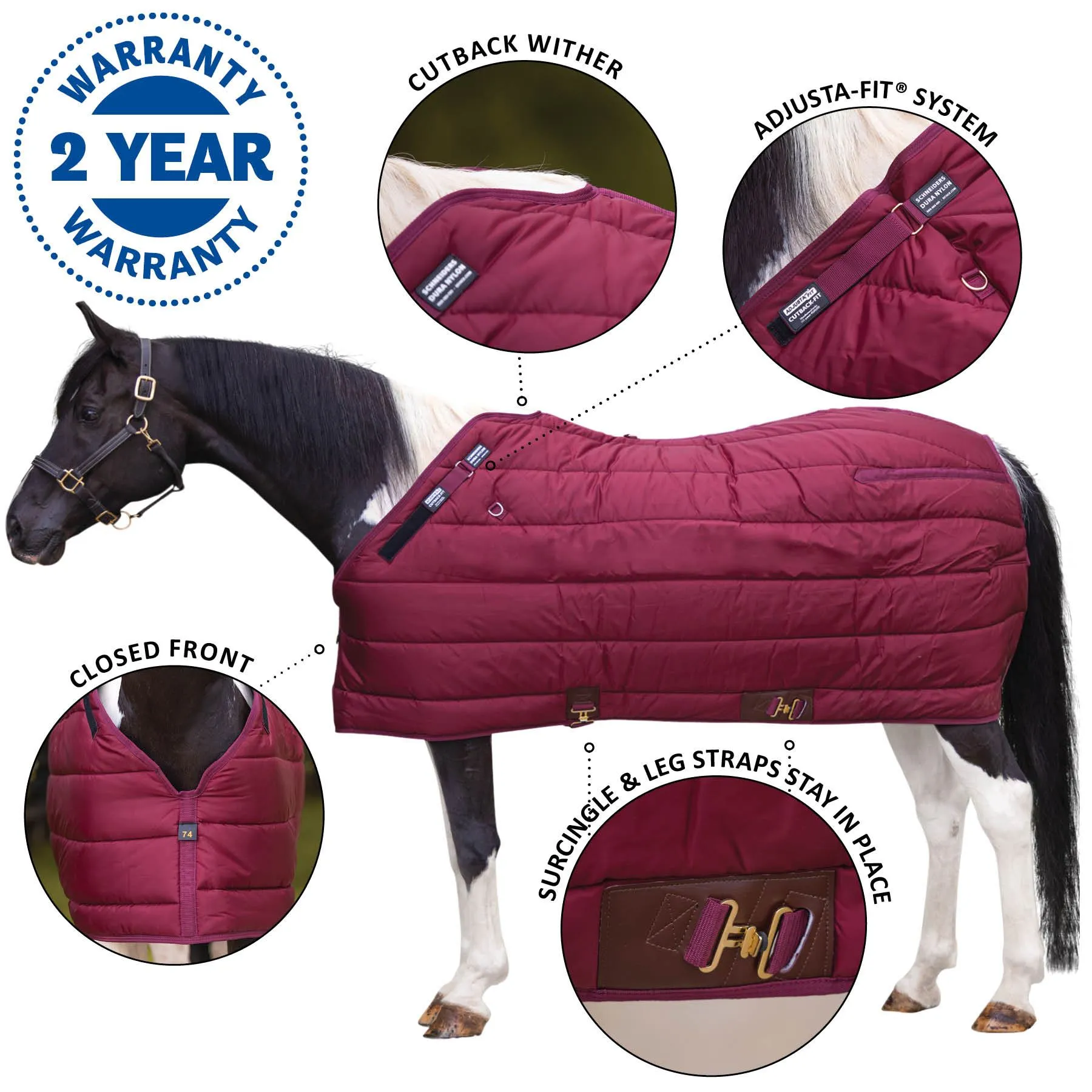 Adjusta-Fit Dura-Nylon Cutback Zenith Leg Strap Horse Stable Blanket - Heavyweight 3 Adjusta-Fit Dura-Nylon Cutback Zenith Leg Strap Horse Stable Blanket - Heavyweight
