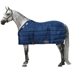 Adjusta-Fit Dura-Nylon Cutback Westcoast Leg Strap Horse Stable Blanket - Medium Weight -Schneiders Shop 10485 navy