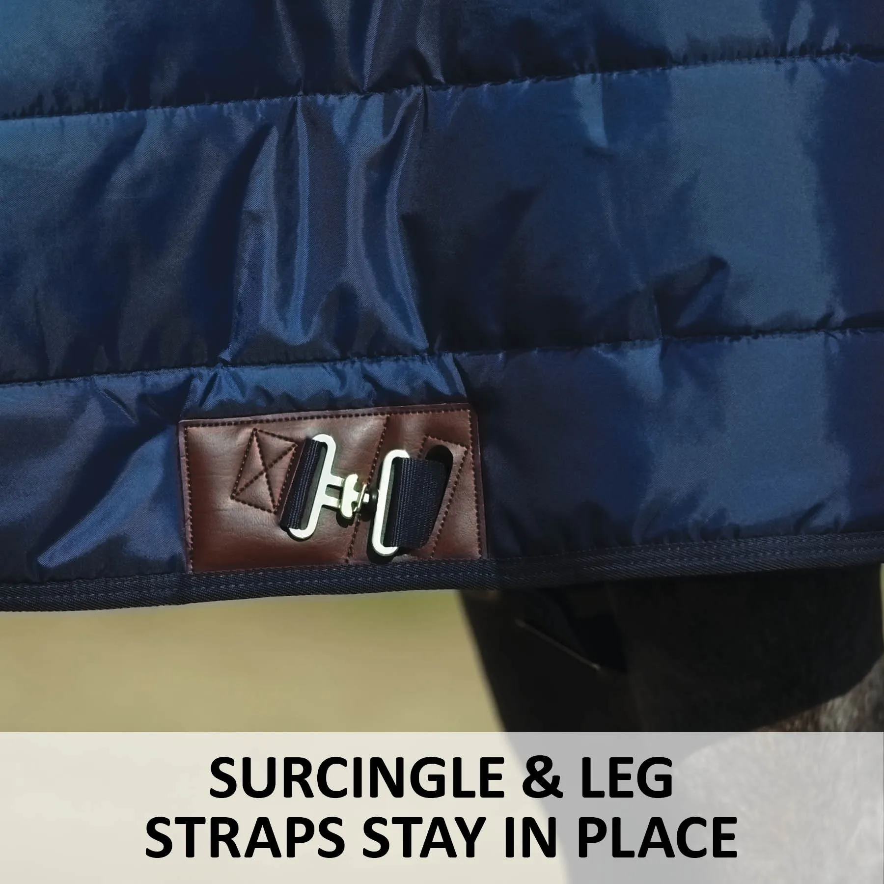 Adjusta-Fit Dura-Nylon V-Free Ocala Leg Strap Open Front Horse Stable Blanket - Midweight 9 Adjusta-Fit Dura-Nylon V-Free Ocala Leg Strap Open Front Horse Stable Blanket - Midweight - Image 7