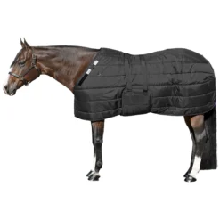 Adjusta-Fit Dura-Nylon V-Free Guardian Bellyband Horse Stable Blanket - Midweight -Schneiders Shop 13157 black