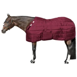 Adjusta-Fit Dura-Nylon V-Free Guardian Bellyband Horse Stable Blanket - Midweight -Schneiders Shop 13157 burgundy