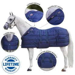Adjusta-Fit SuperQuilt Cutback Bellyband Horse Stable Blanket - Extra Heavyweight