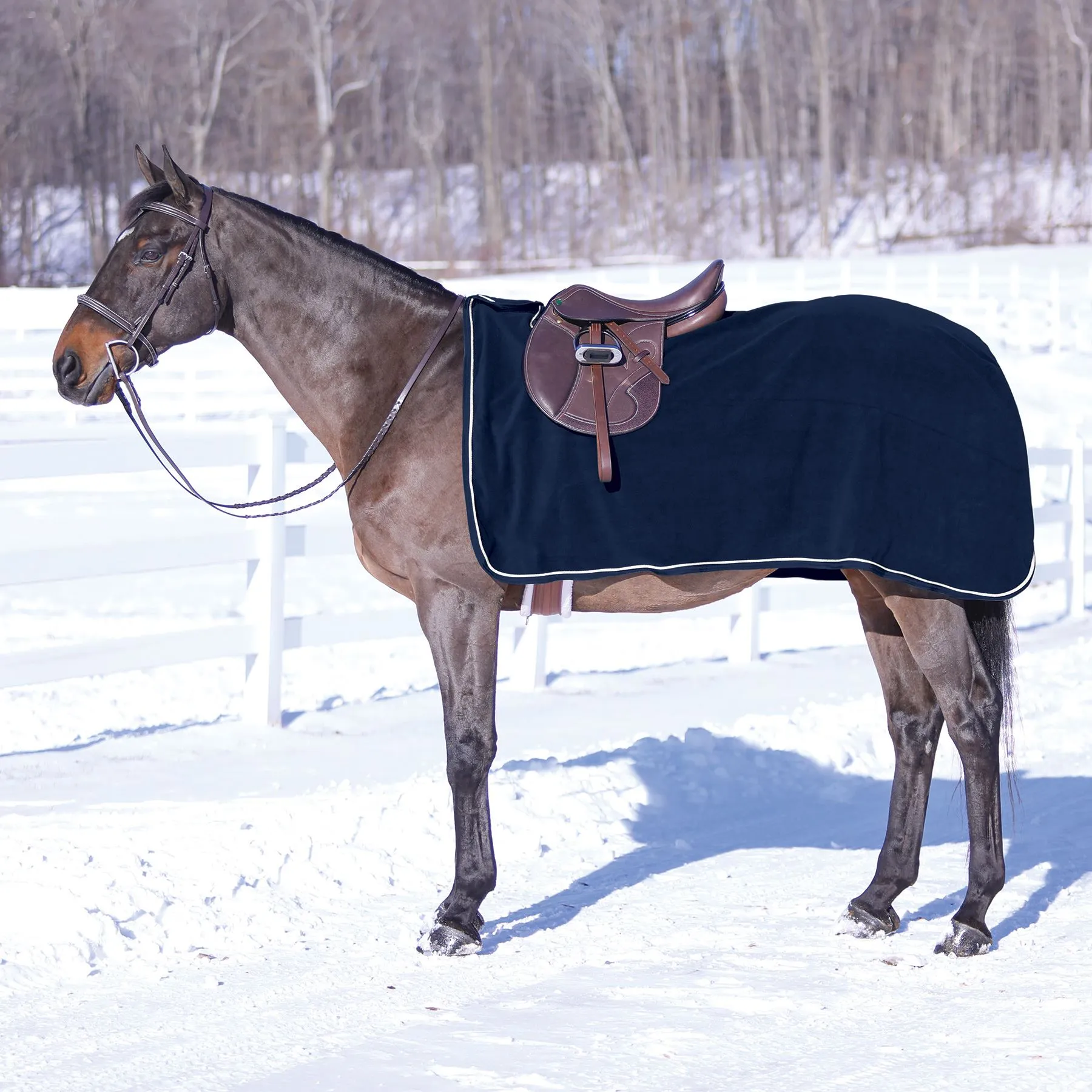 Dura-Tech Polar Fleece Quarter Horse Sheet With Tan Braid 3 Dura-Tech Polar Fleece Quarter Horse Sheet With Tan Braid