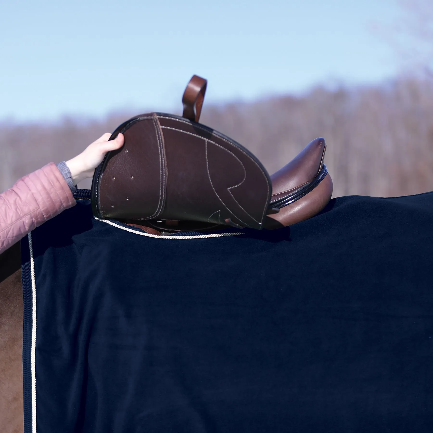 Dura-Tech Polar Fleece Quarter Horse Sheet With Tan Braid 6 Dura-Tech Polar Fleece Quarter Horse Sheet With Tan Braid - Image 4