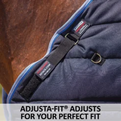 Adjusta-Fit Tekno-Quilt V-Free Leg Strap Horse Stable Blanket - Heavyweight -Schneiders Shop 35318 feature c overlay
