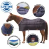 Adjusta-Fit Tekno-Quilt V-Free Leg Strap Horse Stable Blanket - Heavyweight -Schneiders Shop 35318 overlay