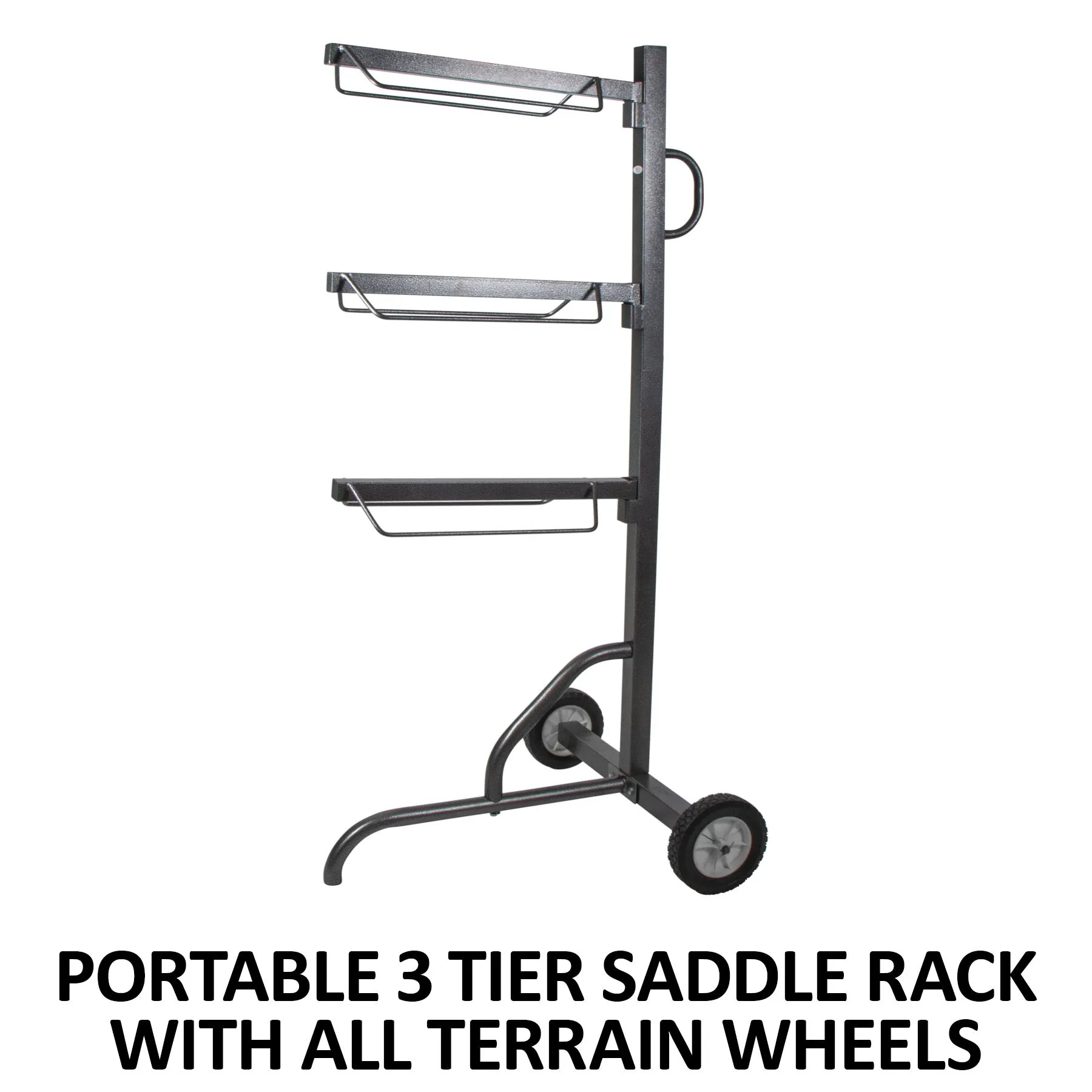 Easy-Up® Pro Series 3 Tier Saddle Rack On Wheels 4 Easy-Up® Pro Series 3 Tier Saddle Rack On Wheels - Image 2