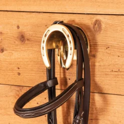 Berlin Brass Double Horseshoe Domed Bridle Rack -Schneiders Shop 41447 alt c