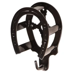 Berlin Brass Double Horseshoe Bridle Rack -Schneiders Shop 41450 black