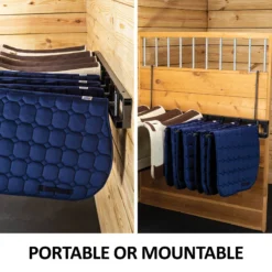 Easy-Up® Pro Series Swinging Blanket Bar And Saddle Pad Rack -Schneiders Shop 43645 feature b overlay