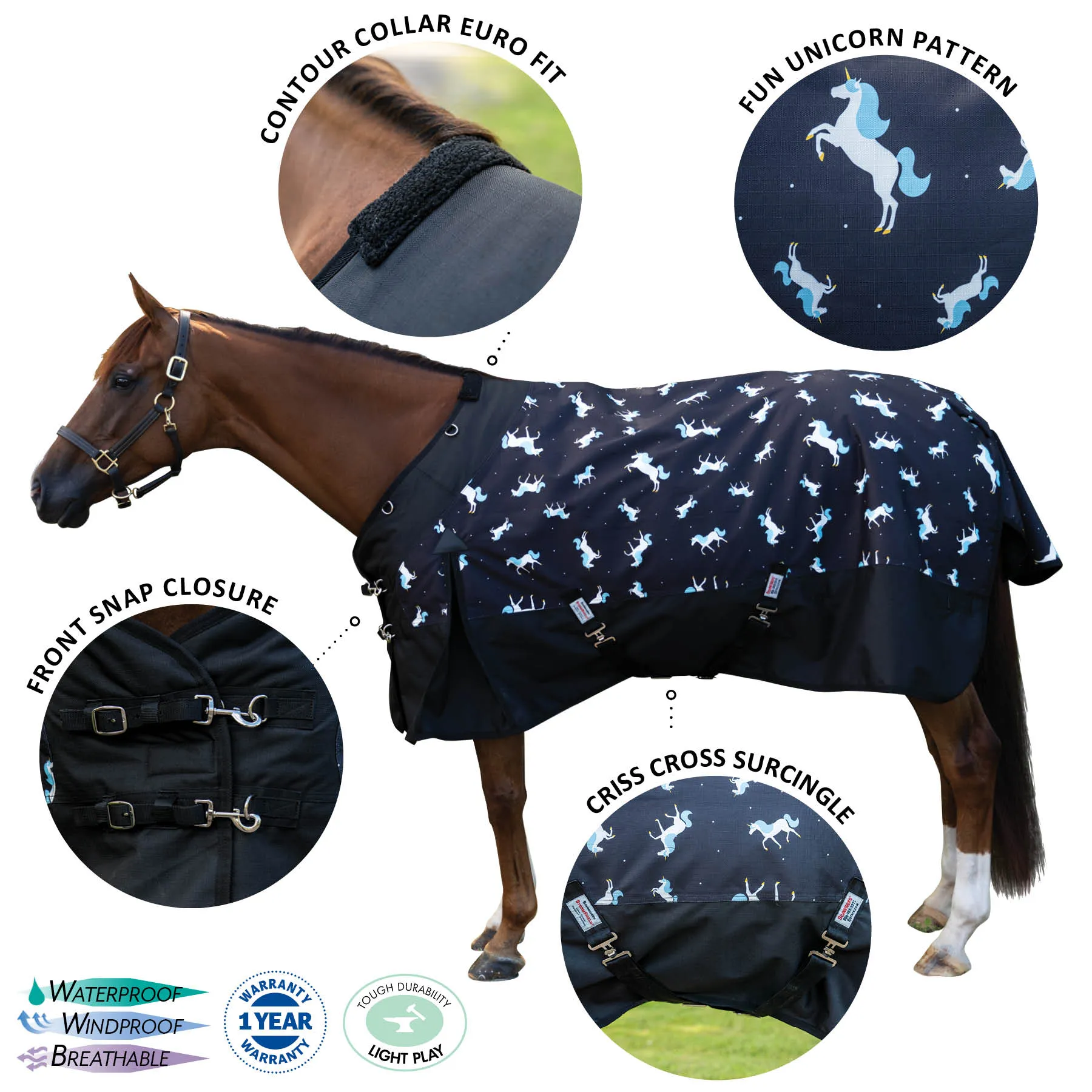 StormShield® Contour Collar Limited Edition Unicorn Surcingle Turnouts 3 StormShield® Contour Collar Limited Edition Unicorn Surcingle Turnouts