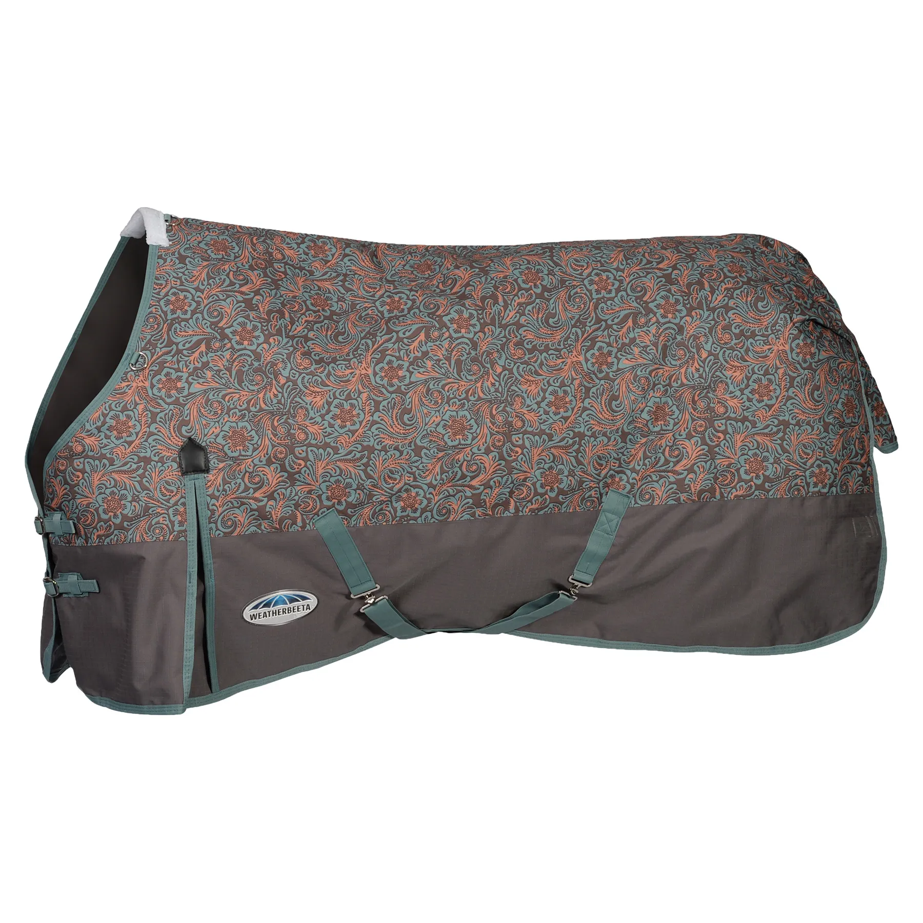 WeatherBeeta® ComFiTec Essential Medium Weight Western Tooled Turnout Blanket 4 WeatherBeeta® ComFiTec Essential Medium Weight Western Tooled Turnout Blanket - Image 2